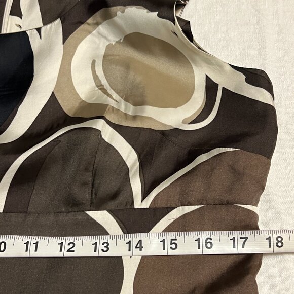 Banana Republic Women’s 14 Silk Blend Sleeveless Dress Brown Black Circle Print - Picture 8 of 11